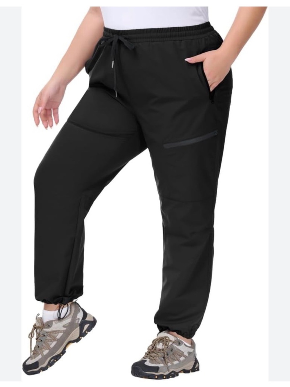 Hanna Nikole Women's Plus Size 22W Cargo Hiking Pants Black Water Resistant NWT